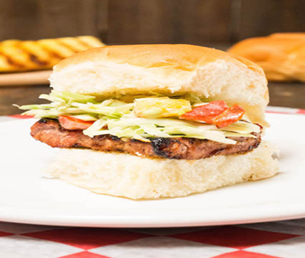 Hawaiian BBQ slaw burger