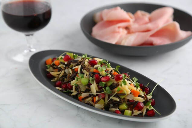 Orzo and Wild rice salad with crunchy vegetables